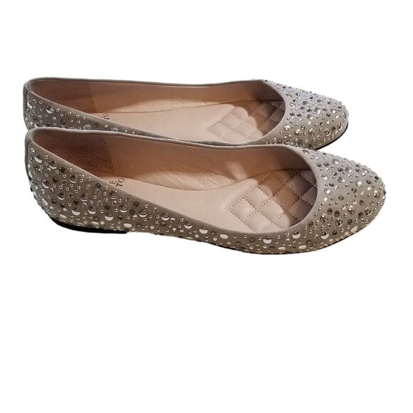Vince Camuto Studded Suede Ballet Flats Shoe 8.5 Earl Gray True Suede - Picture 5 of 12
